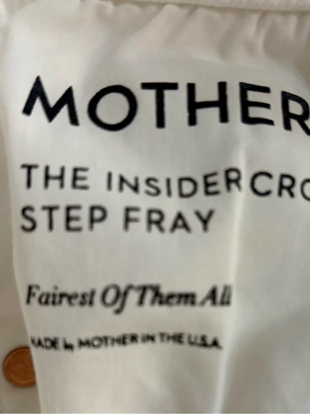 MOTHER Insider Crop Step Fray White Jeans 29 High Rise Kick Flare Raw Hem Coasta